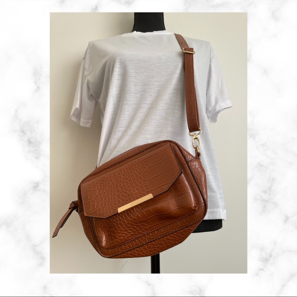 PRIMARK Faux Brown Croc Skin Purse